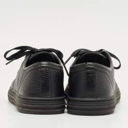 Pre Owned Gucci Black Leather Low Top Sneakers Size 37