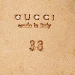 Pre Owned Gucci Brown Leather and Suede Slingback Sandals Size 38