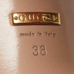 Pre Owned Gucci Orange Suede Horsebit Platform Ankle Strap Sandals Size 38