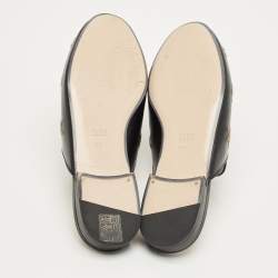 Pre Owned Gucci Black Leather Princetown Mules Size 36.5