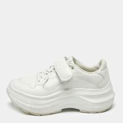 Pre Owned Gucci White Leather Velcro Low Top Sneakers Size 38
