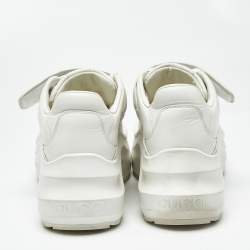 Pre Owned Gucci White Leather Velcro Low Top Sneakers Size 38