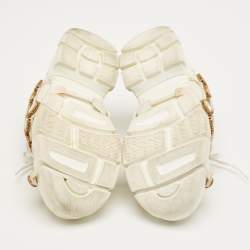 Pre Owned Gucci White Leather and Mesh Flashtrek Lace Up Sneakers Size 36