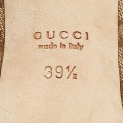 Pre Owned Gucci Brown GG Canvas Hollywood  Sandals Size 39.5
