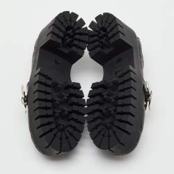 Pre Owned Gucci Black GG Matelasse Leather Platform Loafers Size 38.5