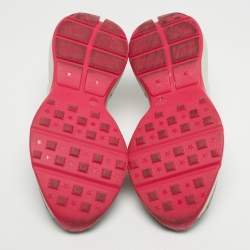 Pre Owned Gucci Multicolor GG Supreme Canvas and Leather Rhyton Sneakers Size 37.5