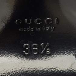 Pre Owned Gucci Black Velvet Peep Toe Ankle Strap Sandals Size 36.5