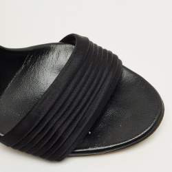 Pre Owned Gucci Black Satin Ankle Strap Sandals Size 39