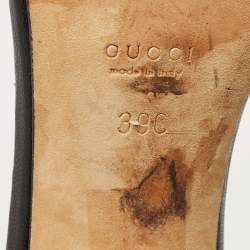 Pre Owned Gucci Black Satin Ankle Strap Sandals Size 39