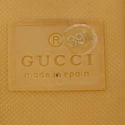 Pre Owned Gucci White Leather GG Marmont Espadrille Slide Sandals Size 39.5