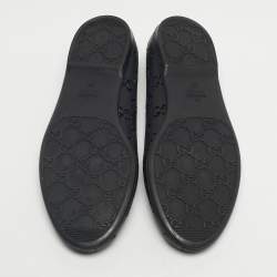 Pre Owned Gucci Black Rubber GG Ballet Flats Size 37