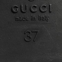 Pre Owned Gucci Black Rubber GG Ballet Flats Size 37