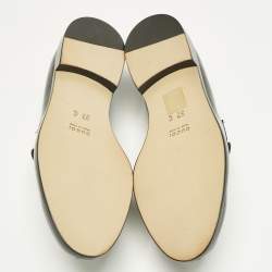 Pre Owned Gucci Black Leather Slip On Loafers Size 37