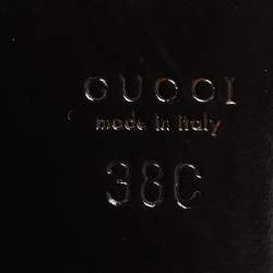 Pre Owned Gucci Brown Leather Horsebit Fringe Loafer Pumps Size 38