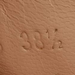 Pre Owned Gucci Gold Foil Leather and Raffia Carolina Horsebit Espadrille Wedge Sandals Size 38.5