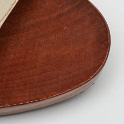 Pre Owned Gucci Off White Leather Icon Bit Platform Open Toe Clogs Size 36