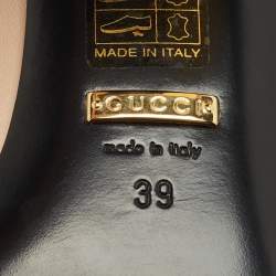 Pre Owned Gucci Beige Leather Horsebit  Block Heel Pumps Size 39