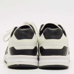 Pre Owned Gucci White/Black Leather Interlocking G Sneakers Size 40.5