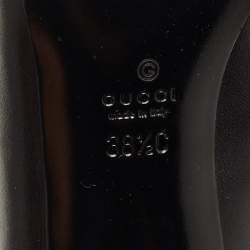 Pre Owned Gucci Black Leather Pointed Toe  Ankle Length Boots Size 38.5