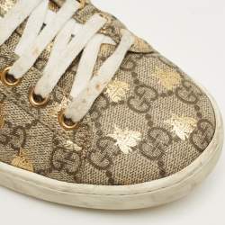 Pre Owned Gucci Beige/Brown GG Supreme Canvas Ace Sneakers Size 35.5