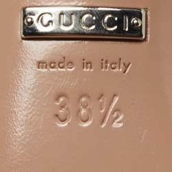 Pre Owned Gucci Black Suede Interlocking G Crystals Ankle Strap Sandals Size 38.5