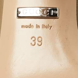 Pre Owned Gucci Green Leather Pointed Toe Pumps Size 39