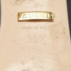 Pre Owned Gucci Zumi Interlocking G Size 36.5 Black Leather Mules