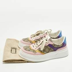 مملوكة مسبقًا Gucci GG Supreme Size 39 Multicolor Canvas and Leather Low Top Sneakers