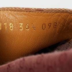 Pre Owned Gucci GG Canvas Size 36.5 Beige Canvas Platform Sandals