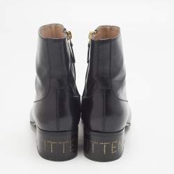 مملوكة مسبقًا حذاء غوتشي بوت للكاحل جلد أسود مقاس 37