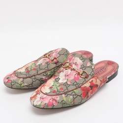 مملوكة مسبقًا Gucci Horsebit Princetown Size 41 Multicolor Floral Supreme Canvas Flat Mules