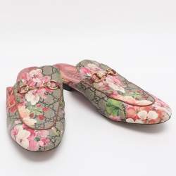 مملوكة مسبقًا Gucci Horsebit Princetown Size 41 Multicolor Floral Supreme Canvas Flat Mules