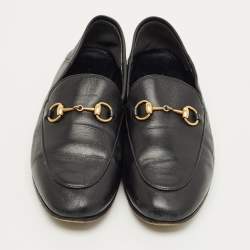 مملوكة مسبقًا Gucci Brixton Foldable Size 36.5 Black Leather Loafers