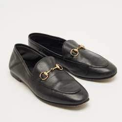 مملوكة مسبقًا Gucci Brixton Foldable Size 36.5 Black Leather Loafers