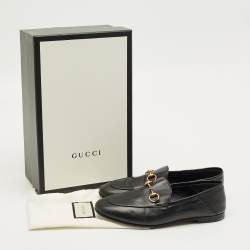 مملوكة مسبقًا Gucci Brixton Foldable Size 36.5 Black Leather Loafers