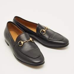 Pre Owned حذاء لوفرز غوتشي برينستاون جلد أسود سليب أون مقاس 35.5