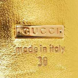 مملوكة مسبقًا Gucci Sylvie Size 38 Black Leather Pointed Toe Web Unia Mary Jane Pumps