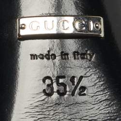 Pre Owned صندل غوتشي سير كاحل جلد براءات اختراع أسود مقاس 35.5