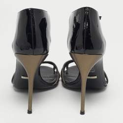 Pre Owned صندل غوتشي سير كاحل جلد براءات اختراع أسود مقاس 35.5