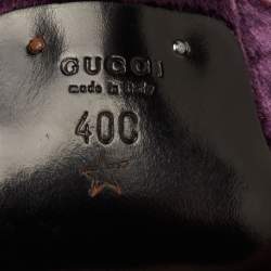 مملوكة مسبقًا Gucci Size 40 Purple Velvet and Mink Fur Ankle Strap Sandals
