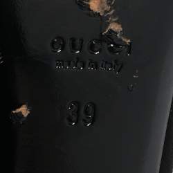 مملوكة مسبقًا حذاء بوت غوتشي طول الكاحل مزين شامواه أسود مقاس 39