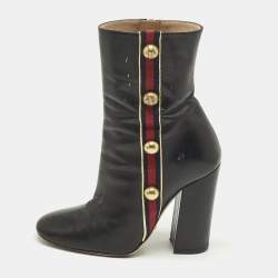 مملوكة مسبقًا Gucci Carly Malaga Size 36 Black Leather Ankle Length Boots
