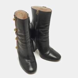 مملوكة مسبقًا Gucci Carly Malaga Size 36 Black Leather Ankle Length Boots