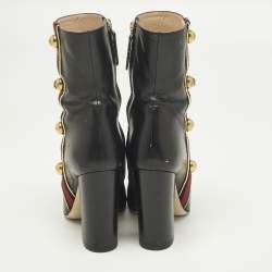 مملوكة مسبقًا Gucci Carly Malaga Size 36 Black Leather Ankle Length Boots