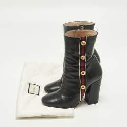 مملوكة مسبقًا Gucci Carly Malaga Size 36 Black Leather Ankle Length Boots