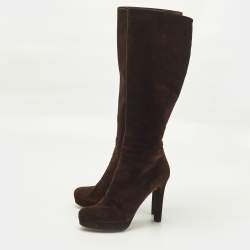 مملوكة مسبقًا Gucci Anouk Size 40 Brown Suede Knee Length Boots