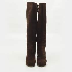 مملوكة مسبقًا Gucci Anouk Size 40 Brown Suede Knee Length Boots