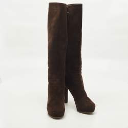 مملوكة مسبقًا Gucci Anouk Size 40 Brown Suede Knee Length Boots