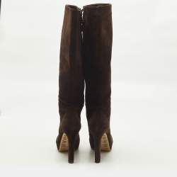 مملوكة مسبقًا Gucci Anouk Size 40 Brown Suede Knee Length Boots