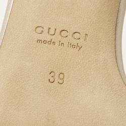 مملوكة مسبقًا صندل كاحل بغوتشي هورسبت ساتان زهري مقاس 39